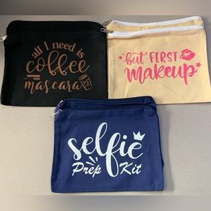 6 Printed Design Cosmetic Case Makeup Bags Brand New